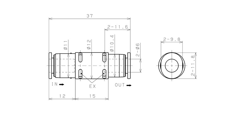 Bản vẽ kỹ thuật Van Xả Nhanh Khí Nén Pisco EQU-6