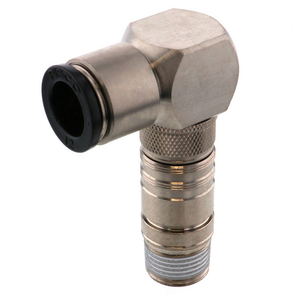 Bộ Đầu Ngạnh Nối Ống Dẫn Điều Khiển Nhiệt Độ Khuôn Đúc Dạng Cong 90°, Có Van Tự Ngắt Pisco ASL10-1203