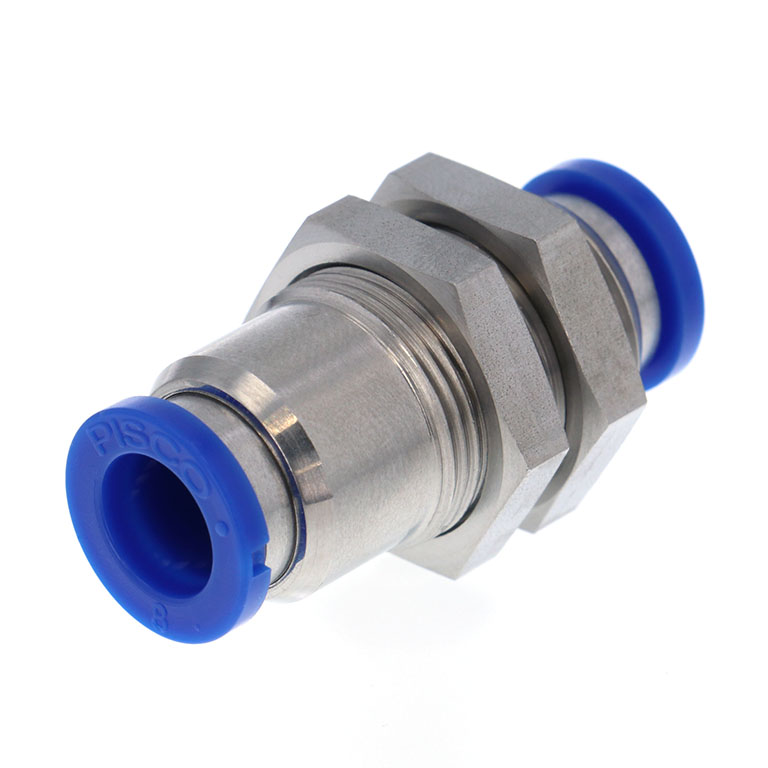 Đầu Nối Nhanh Khí Nén Dạng Thẳng Ren Ngoài Lắp Kẹp Vách Pisco SPM4